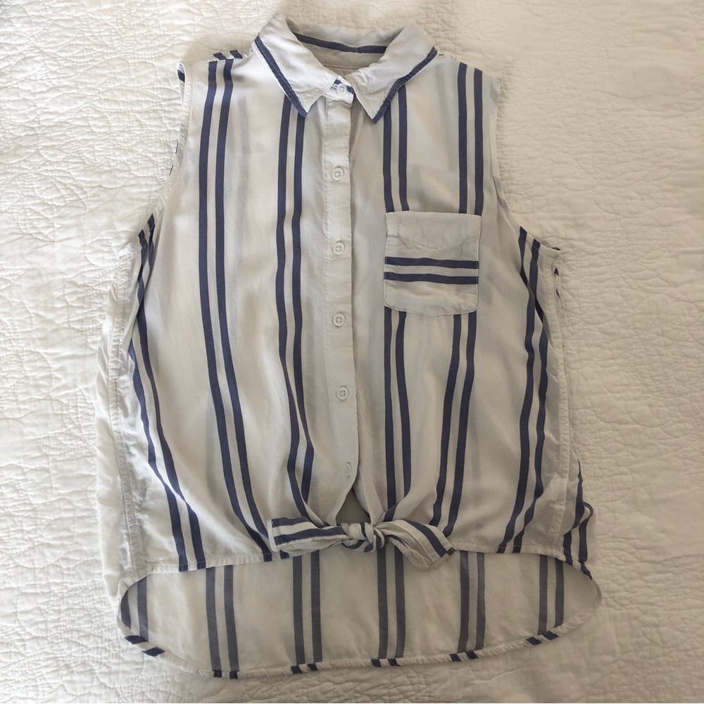 Beachlunchlounge Tie-Front Shirt Sz S